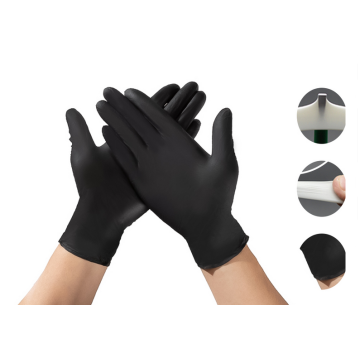 Black Disposable Nitrile Gloves Powder Gratis Non Steril